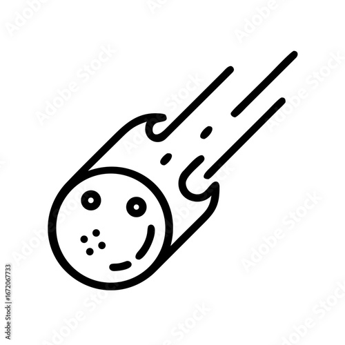 Meteor Icon Vector Illustration for Space Shooting Star and Astronomy Design
