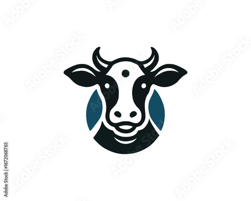 Charming Dairy Cow Emblem Design for Farm Branding