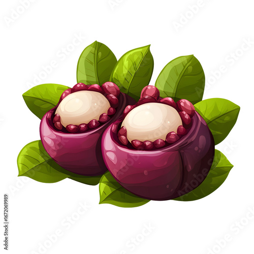 Vibrant Mangosteen Fruit Arrangement Exudes Freshness and Taste