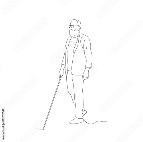 blind man using a stick