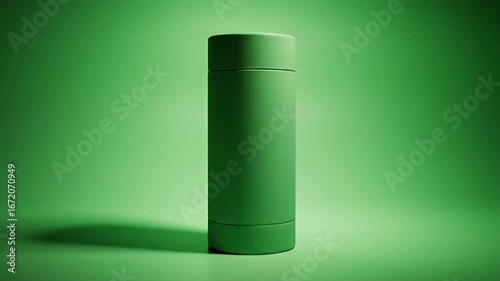 Wallpaper Mural Sleek Green Cylindrical Container on Monochromatic Background Torontodigital.ca
