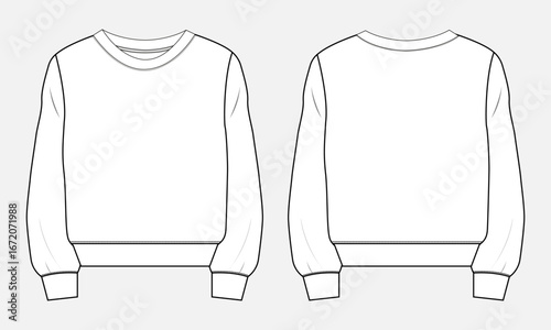Sweatshirt Template Front and Back View