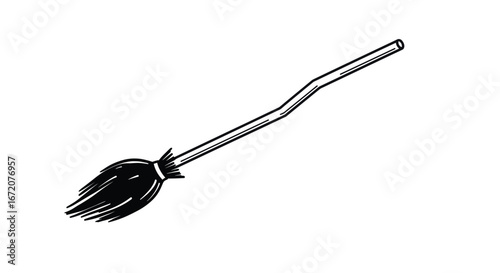 Witch's Broomstick with Motion Lines