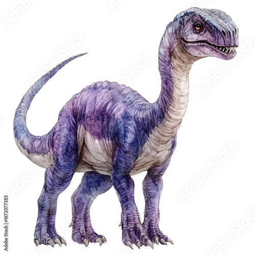 Parasaurolophus, watercolor clipart vector, isolated on a white background.