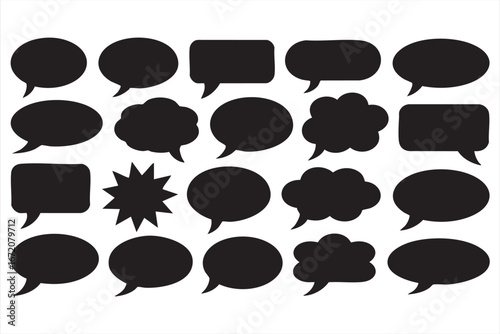 Blank conversation balloons and thought cloud icons collection