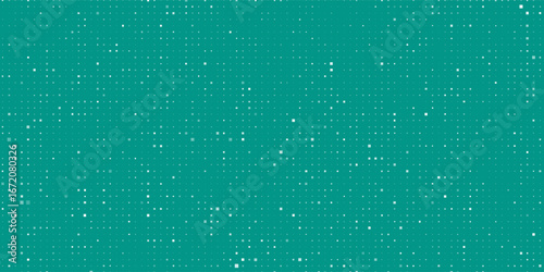 Seamless background pattern of evenly spaced white plus symbols of different sizes and opacity. illustration on teal background with stars
