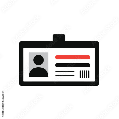Employee badge displaying identification information on white surface representing security and access control in modern workplace.
