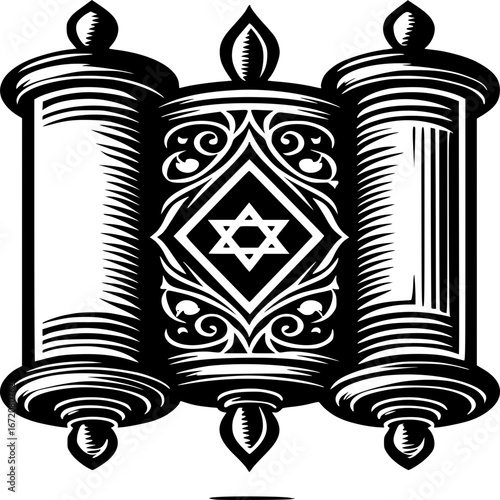 Illustrative Depiction of the Torah Scroll A Symbol of Jewish Heritage and Faith