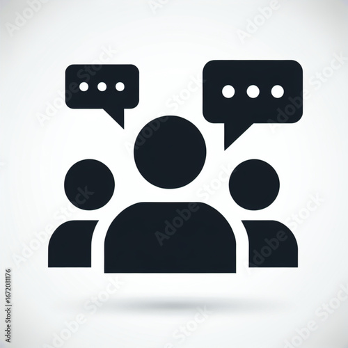 Labour Day vector icon symbolizing a workers' union meeting, group discussion, and employee solidarity
