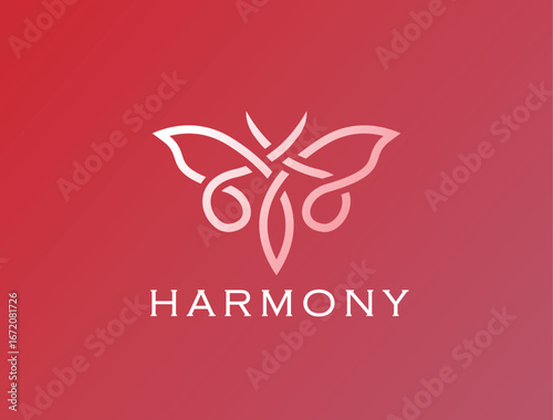 Stylized Butterfly Logo. Symbol of Transformation, Beauty, and Growth.