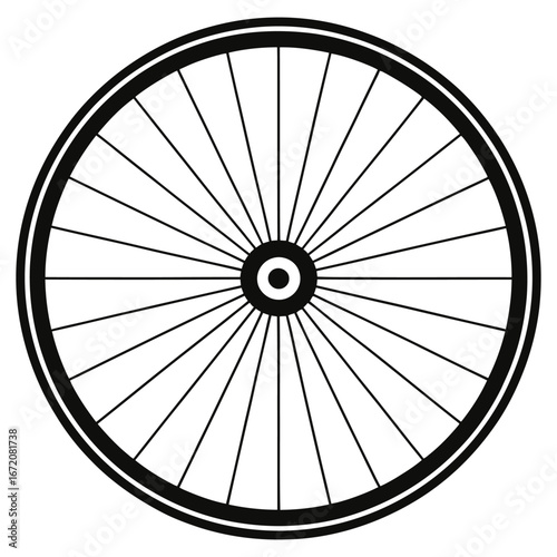 bicycle wheel isolated on white background
