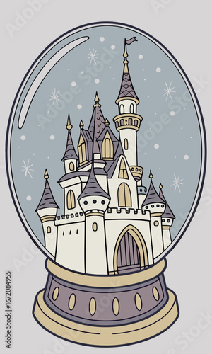 snow globe palace castle winter