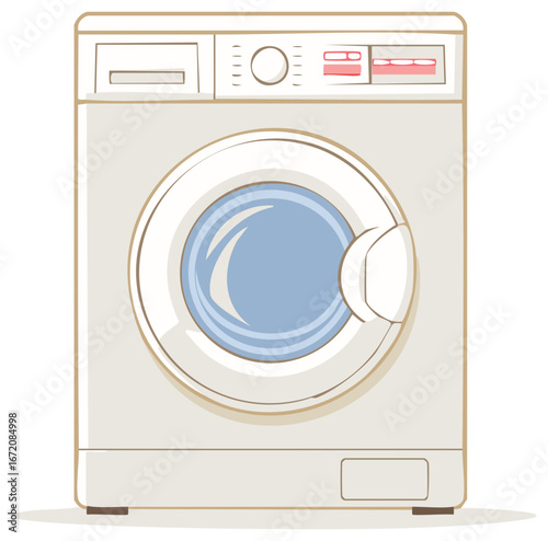 Washing Machine Appliance with Circle Door Display Home Laundry Machine