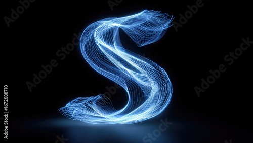 Abstract glowing letter S