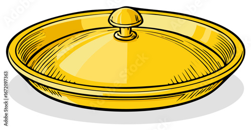 Ornate golden serving cloche for elegant dining and luxury presentation