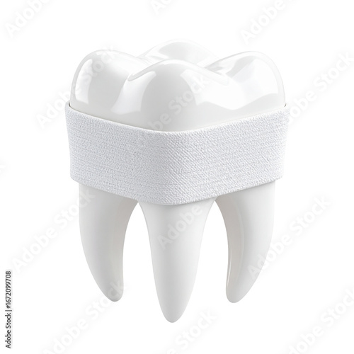 Tooth with Bandage Dental Protection Health and Care