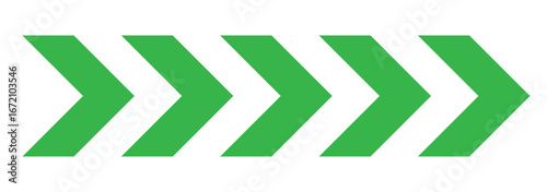 Green Swipe Right moved Arrow icon set. Right moved Arrow icon. Set Green arrows symbols. Vector isolated on white background. Best Design.