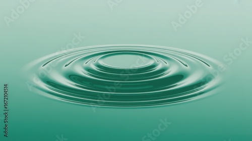 Concentric ripples on a smooth teal surface with gradient background water liquid