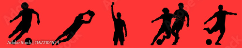 Dynamic Football Player Silhouettes for Sport and Design
