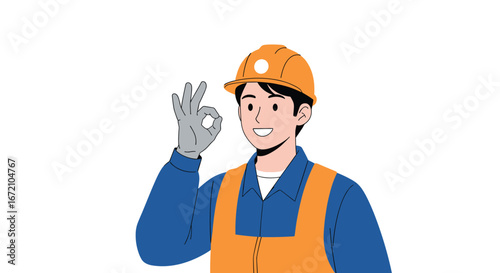 Skilled construction worker demonstrates excellent performance and expertise in building industry project management