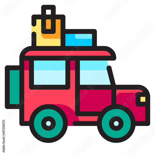 Travel Icon Set. This is lineal color icon style. 