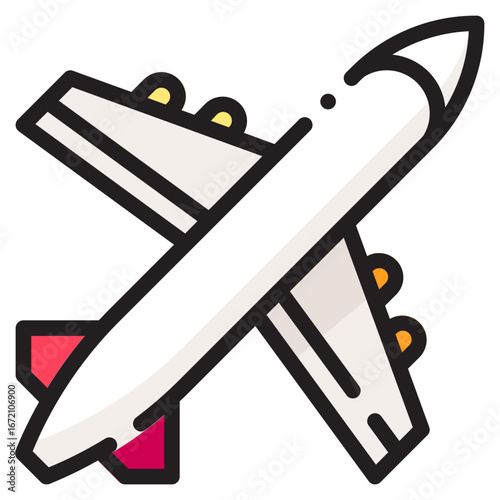 Travel Icon Set. This is lineal color icon style. 