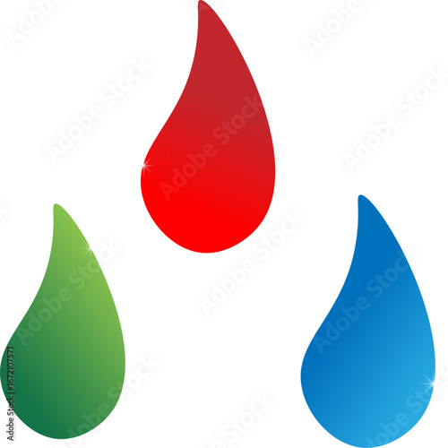 Multicolored drops with a sparkle. Vector illustration.