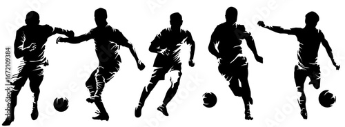 silhoutte soccer football player isolated background sport 