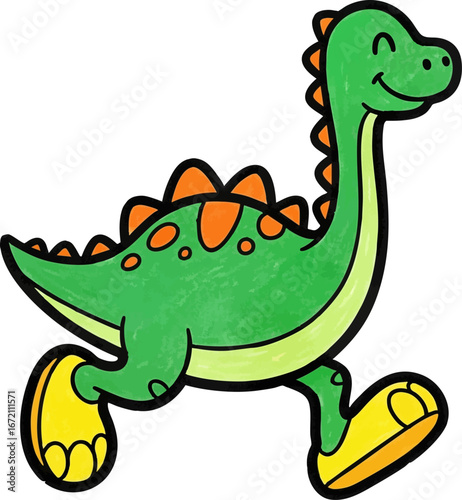 Dinosaur with Comically Large, Goofy Feet