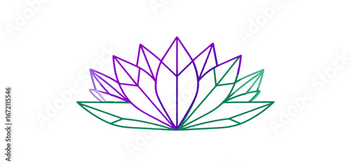Geometric lotus flower graphic design