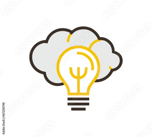 Lightbulb idea cloud illustration