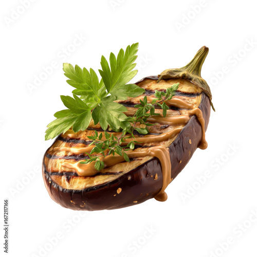 Grilled Eggplant with Peanut Sauce and Herbs - Delicious Vegan Recipe
