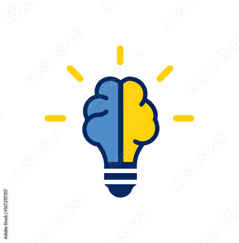 Brain shaped light bulb concept for innovation technology and ideas