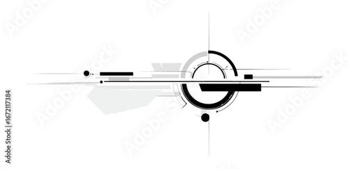 Abstract geometric design in grayscale on black background