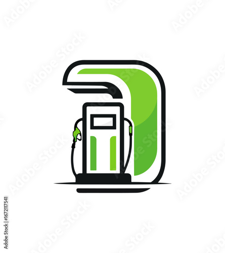 Electric vehicle fueling station illustration