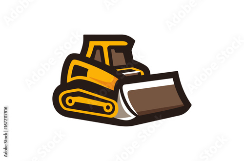 Yellow bulldozer logo graphic design