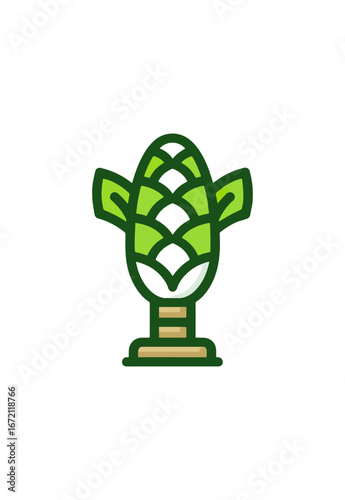 Hops plant icon illustration isolated on a black background
