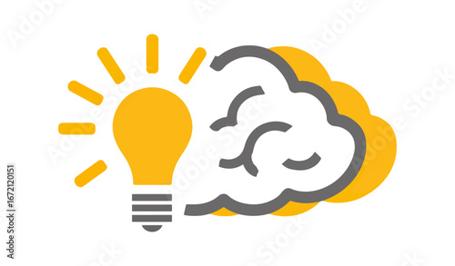 Lightbulb and cloud idea illustration design