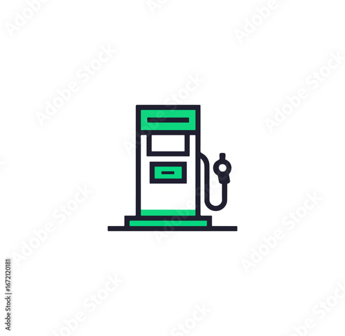 Outlined gas pump illustration