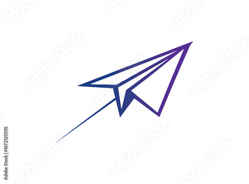 Paper airplane icon illustration on black background design concept