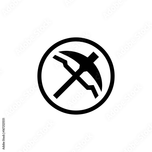 Pickaxe graphic design illustration