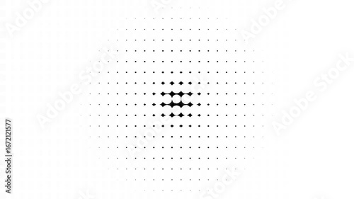 Abstract radial wave halftone animation. Abstract Dotted Halftone dots for luma track matte mask transition. Background alpha channel. 4k Video Animation	
