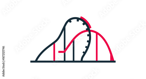 Roller coaster illustration against black background