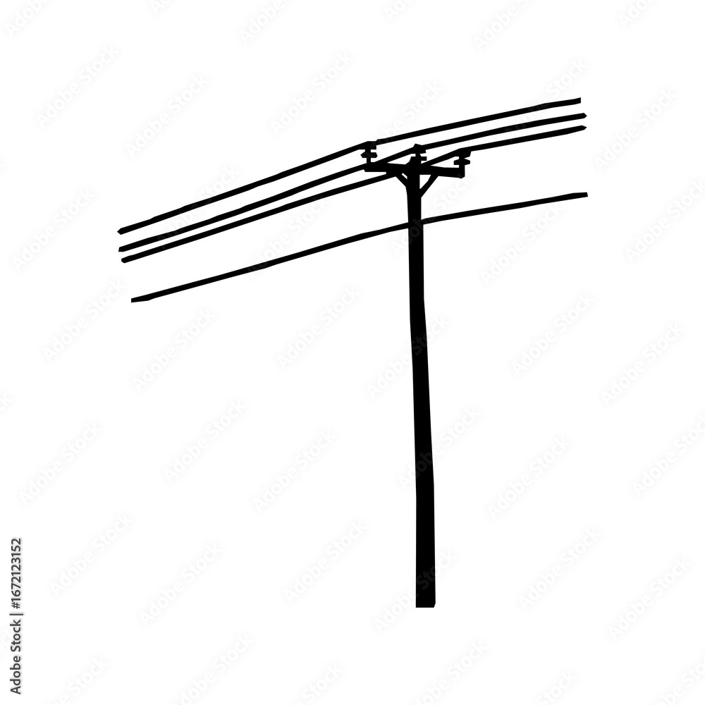 Obraz premium electrical power pole with wires