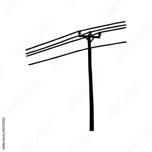 electrical power pole with wires