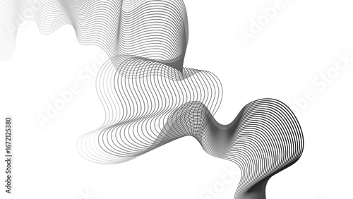 Abstract backdrop with grey wave gradient lines