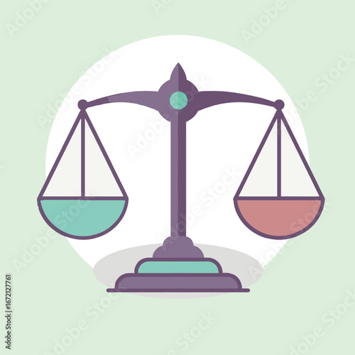 Illustration of Balance Scale Symbolizing Justice and Equilibrium.