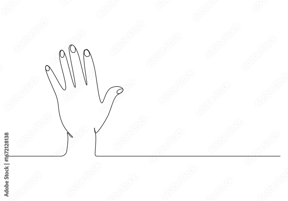 Obraz premium Human hand One Continuous Line Drawing