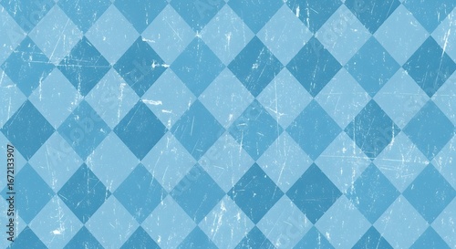 Vintage blue diamond pattern background with distressed texture, suitable for graphic design and abstract concepts