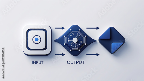 AI, Machine Learning, and Neural Network Core Workflow Depiction Showcasing Data Preprocessing, Feature Engineering, Model Training, Evaluation, and Deployment for Intelligent Automation